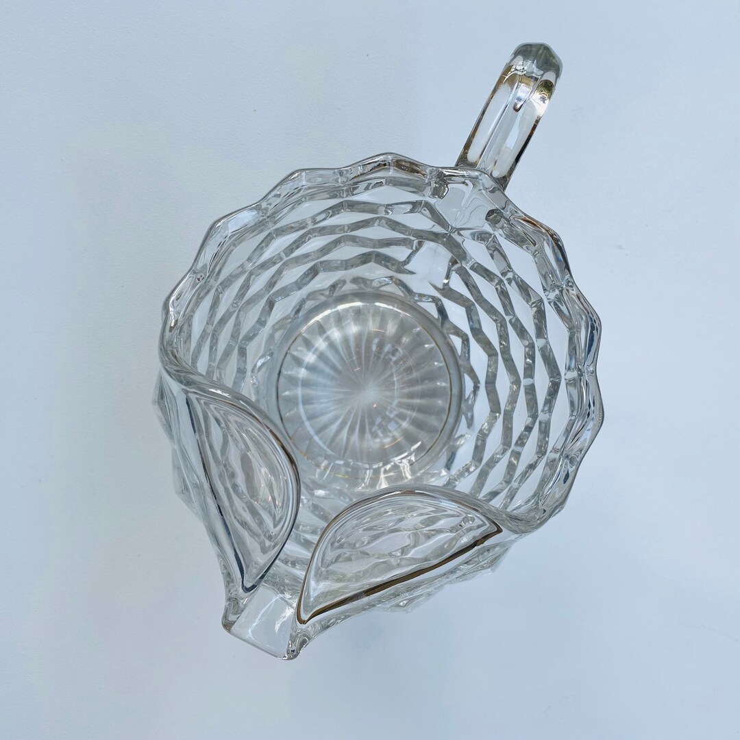 Vintage Glass Water Pitcher Etsy