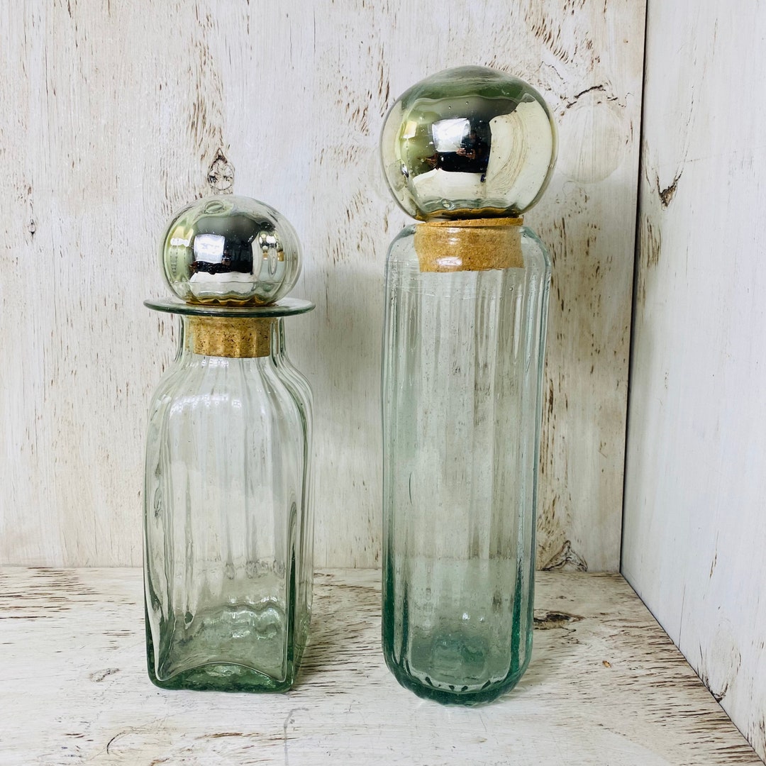 Vintage Glass Container Decor Glass Etsy