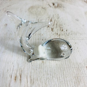 Vintage Glass Whale Sculpture