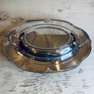 Vintage Sheiley WM Rogers &Son Versilberte Servierplatte