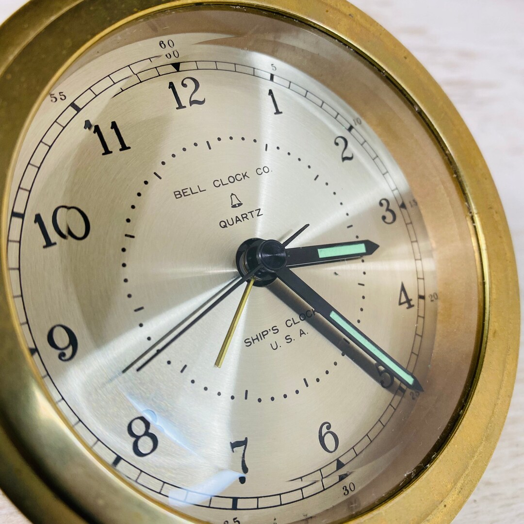 Vintage Brass Bell Clock CO Ships Quartz Clock Etsy