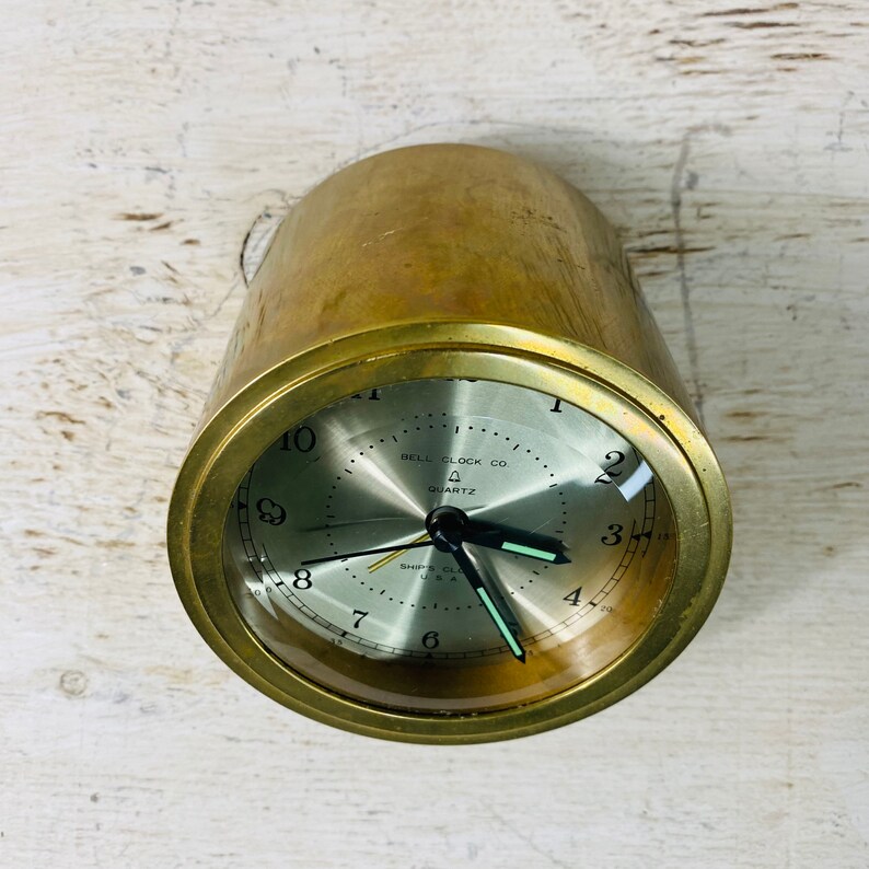 Vintage Brass Bell Clock CO Ships Quartz Clock Etsy