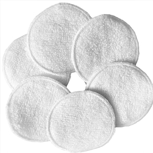 Reusable Face Wipes, Reusable Bamboo Pads, Makeup Remover Pads, Bamboo Cotton Rounds, 6 Wipes for All Skin Types, Facial Makeup Remover