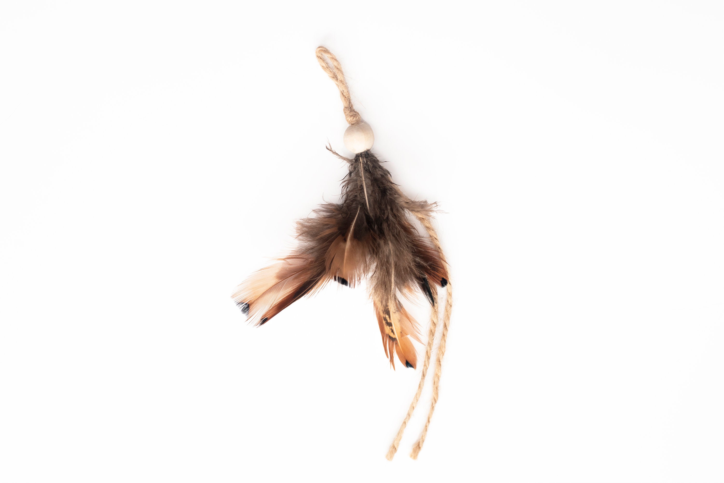 Feathers on a String Cat Toy Feather Cat Toy Natural Toy Etsy UK