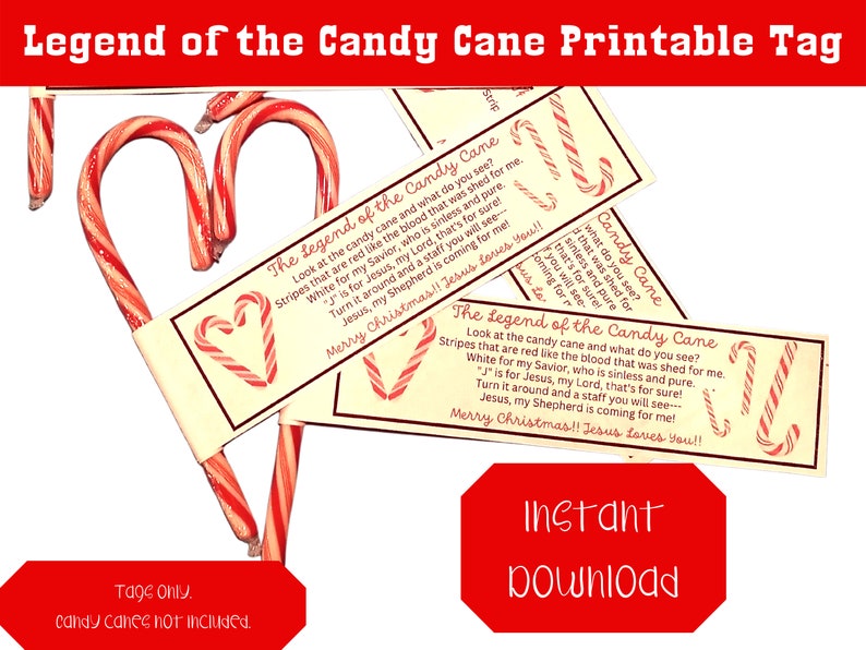 Legend of the Candy Cane Printable Tag Instant Download Etsy Legend of the Candy Cane Printable Tag Instant Download Etsy