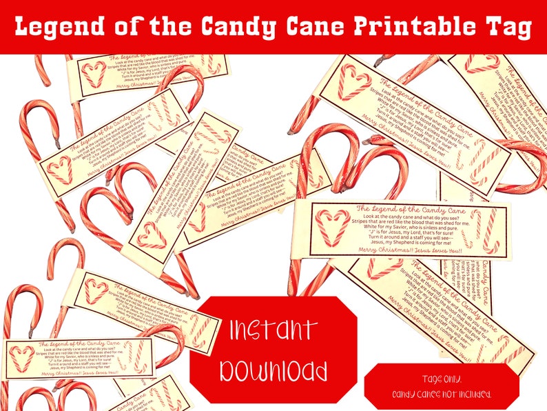 Legend of the Candy Cane Printable Tag Instant Download - Etsy