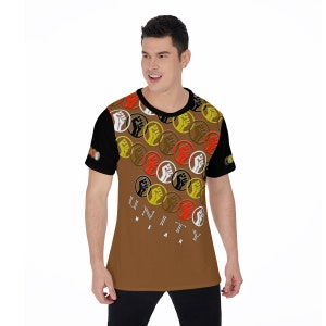 Unity Wear Brown on Black All-Over Print Men&#39;s O-Neck T-Shirt