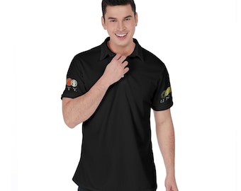 Unity Wear Black All-Over Print Men&#39;s Polo Shirt