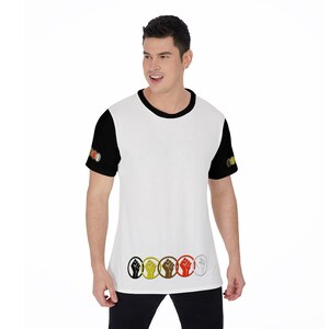 Unity Wear White with Black Short Sleeve Print Men&#39;s O-Neck T-Shirt
