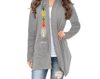 Unity Wear Cardigan Gris Femme à Manches Longues