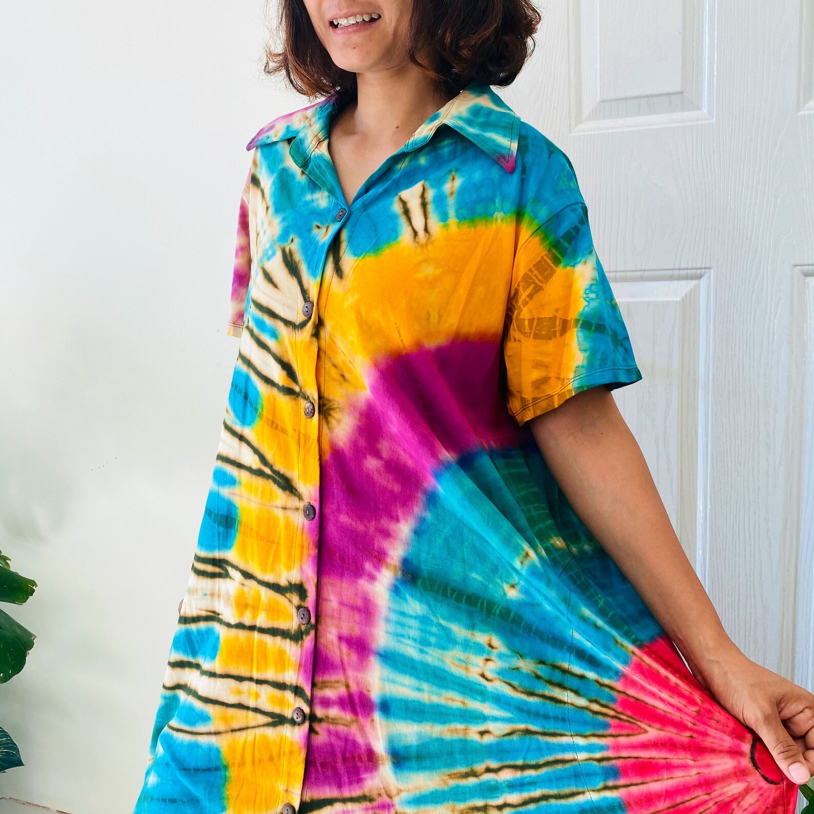 Colorful tie dye dress Tie dye maxi Dress Big size dress tie Etsy