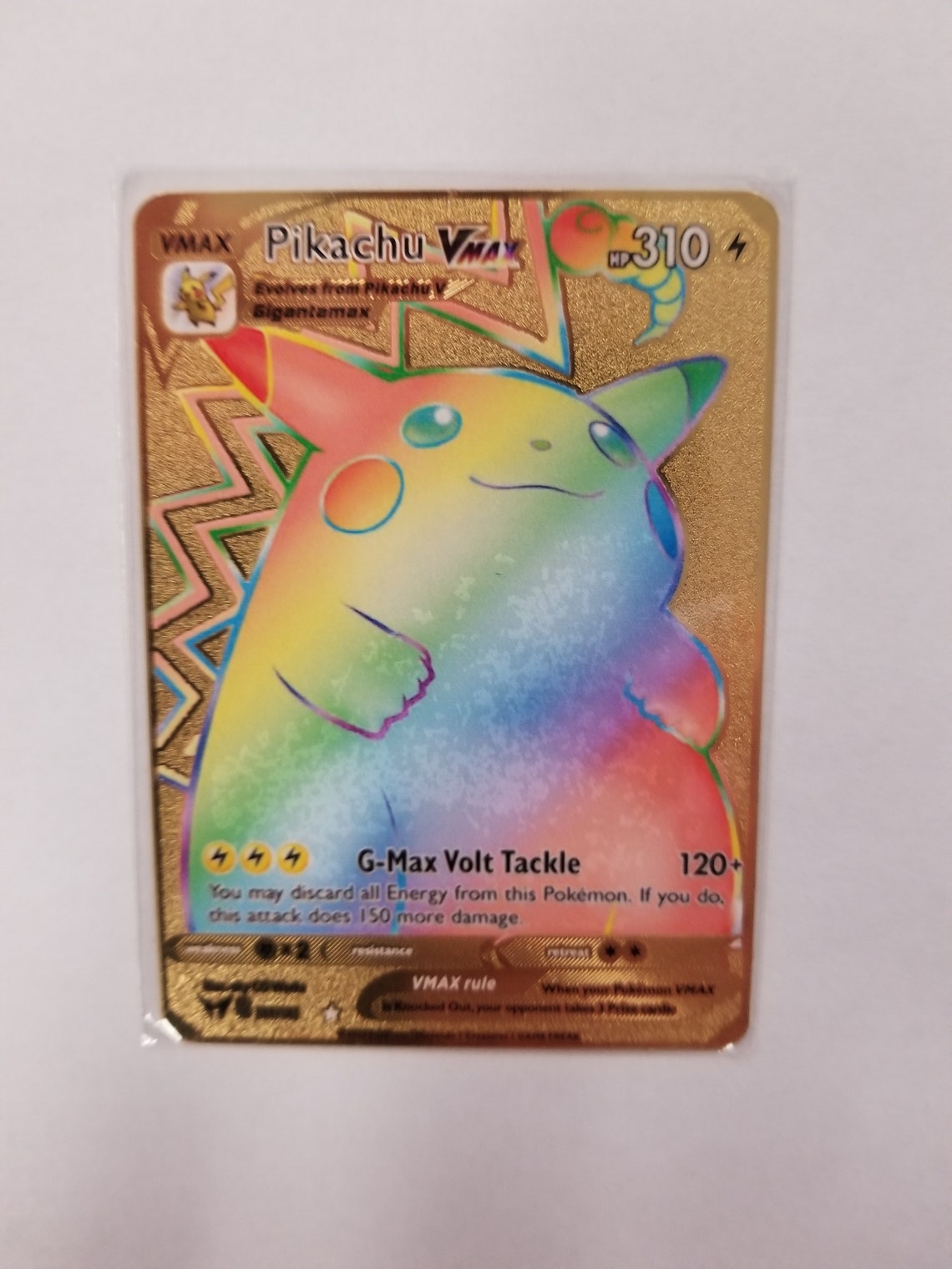 Metal Pokemon Card Pikachu VMAX Gold | Etsy