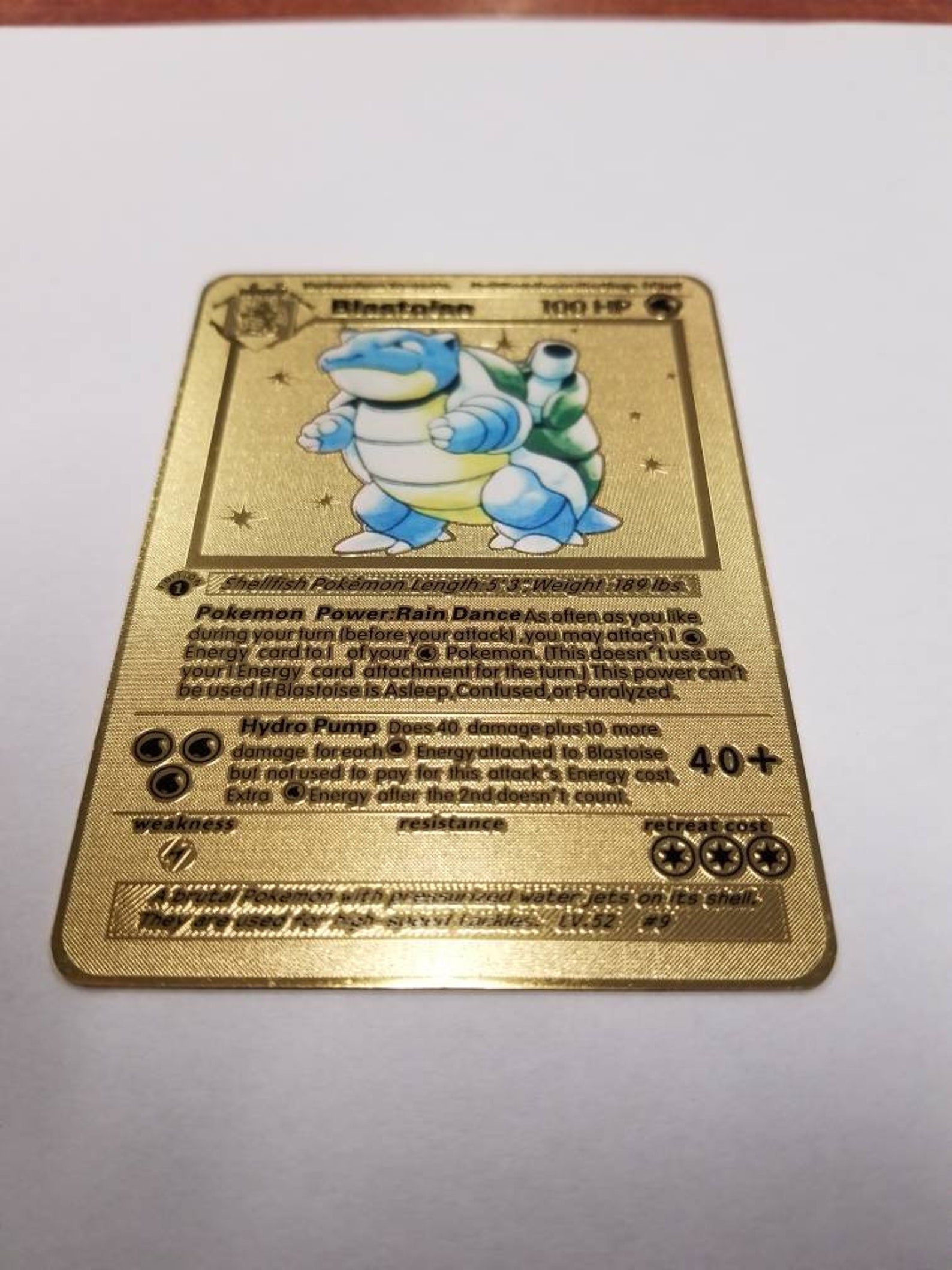 Metal Pokemon Card Blastoise 1st Edition Gold | Etsy