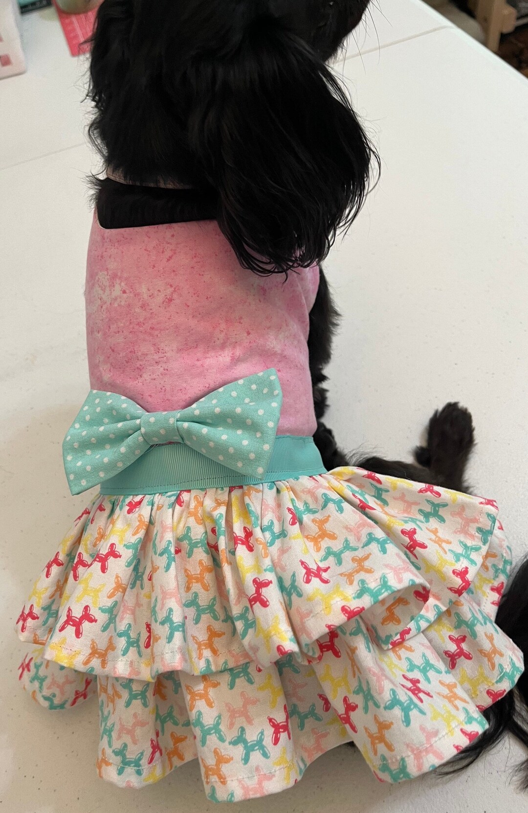 Knit Dog Doll with Birthday Embroidered Dress main image 1