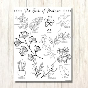 Tableau de lecture du Livre de Mormon, outil de suivi des écritures saintes mormones, jolie page imprimable des saints des derniers jours pour enfants, adolescents et adultes