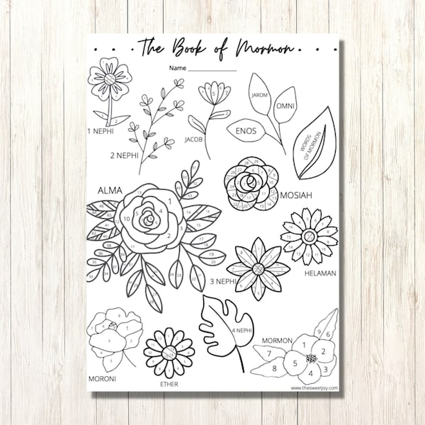 Book of Mormon Reading Chart- floral