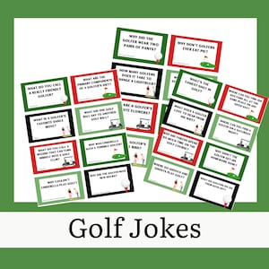 Cartes de plaisanterie de golf, jeu de golf imprimable pour enfants, adolescents et adultes, notes de boîte à lunch