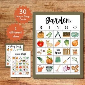 Garden Bingo, Gardening Bingo Cards, Printable Garden Games