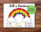 Roll a Rainbow Dice Game: St. Patrick's Day Printable (PDF)