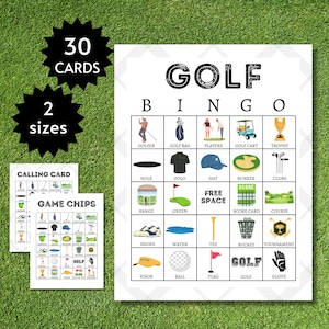 Golf Bingo Cards, Printable Golf Party Game for Kids, Teens, and Adults