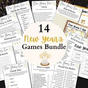 New Year's Eve Games Printable, New Year's Party Games, New Year's Eve Games Bundle