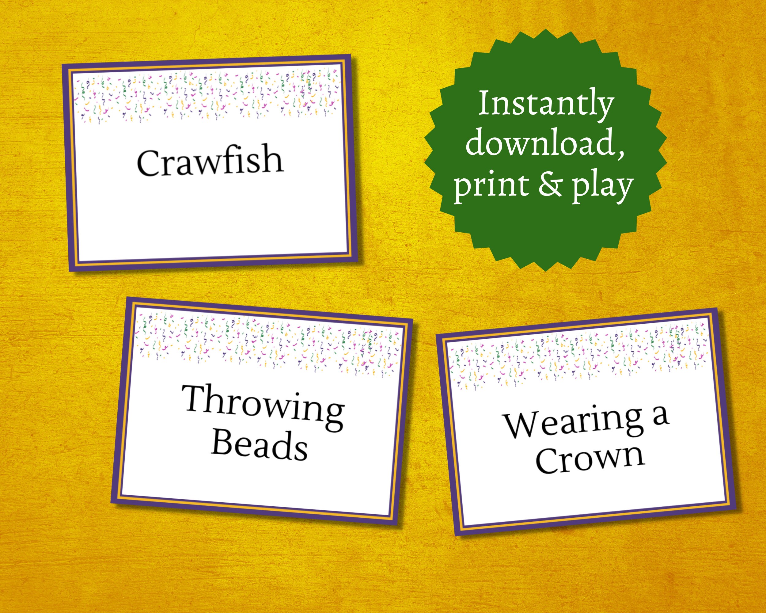 mardi gras pictionary words