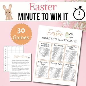 Easter Minute to Win it Bundle, Printable Easter Party Game for Kids, Teens, and Adults