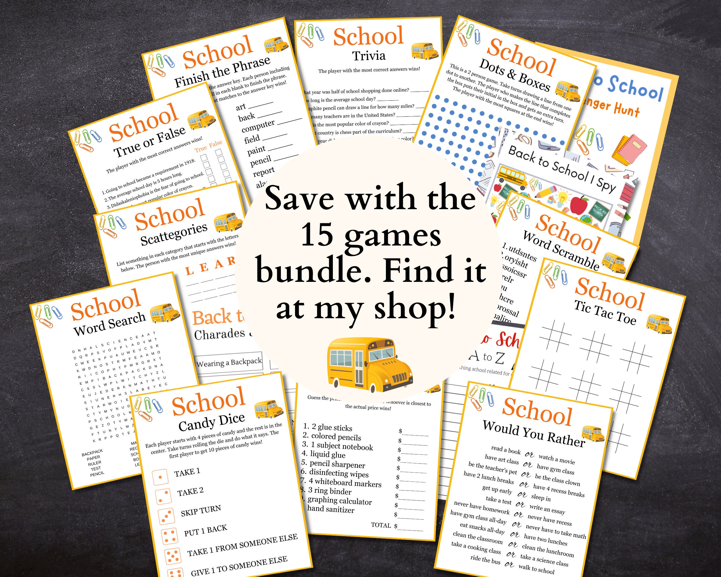 School Candy Dice Game, Printable Back to School Party Game, Classroom ...