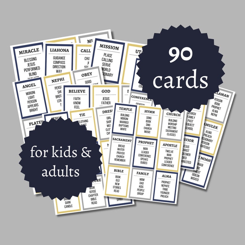 LDS Taboo Game LDS Games Book of Mormon Games LDS - Etsy