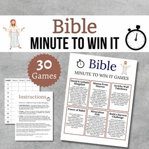 Bible Minute To Win It Games, Printable Bible Games, Bible Party Games