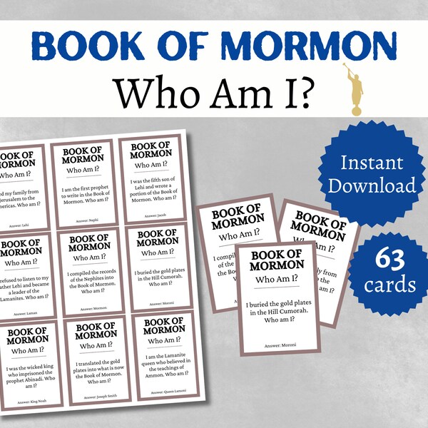 LDS Charades, Printable LDS Pictionary Cards, Latter Day Saint Party ...