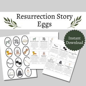 Resurrection Eggs Printable, Religious Easter Story Activity for Kids, Teens, and Adults, Printable Scripture Cards, Holy Week Advent Lesson