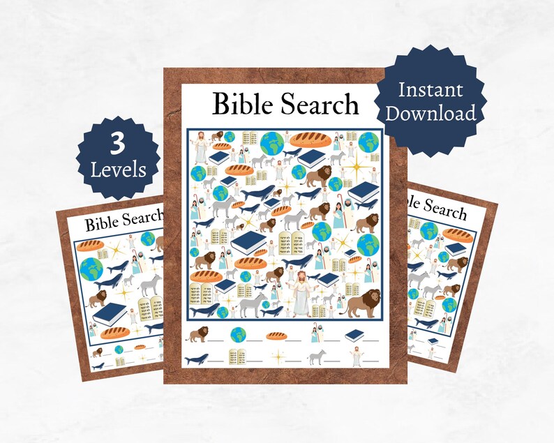 Scripture Finding Game Bible Search and Find, Printable Bible Game for Kids, Christian ...