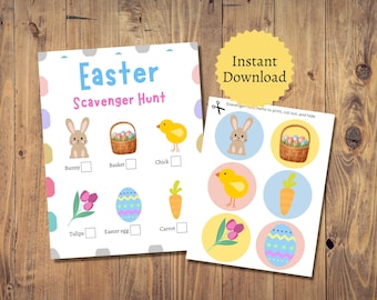 Easter Scavenger Hunt for Little Kids, Printable Easter Activity for Toddlers, Spring Hide and Seek Party Game