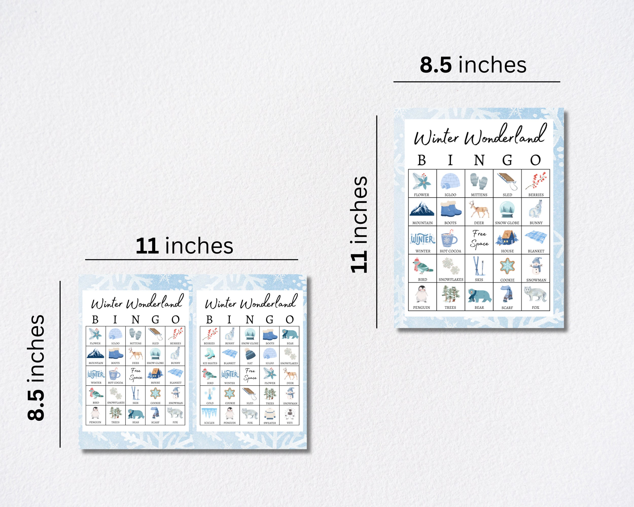 Winter Wonderland Bingo Cards, Printable Holiday Party Game for Kids ...