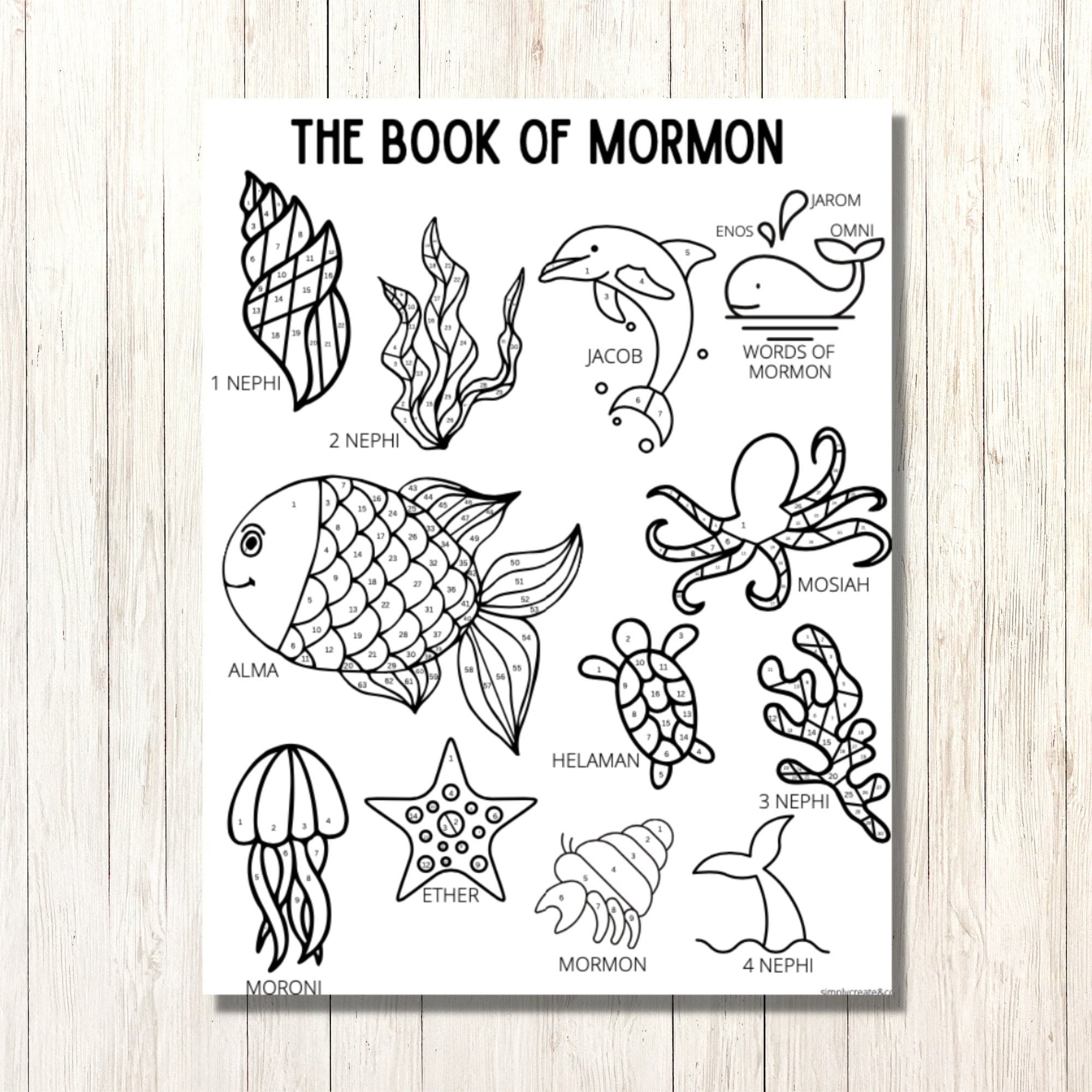 Book of Mormon Reading Chart for Kids, LDS Scripture Study Tracker ...