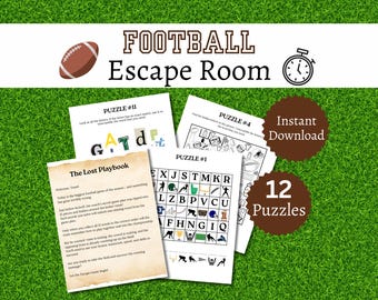 Football Escape Room for Kids, Printable Football Party Game