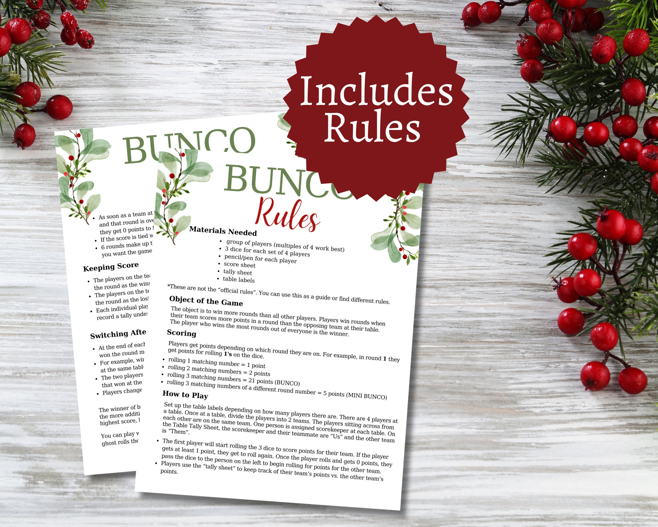 Christmas Bunco Bundle, Christmas Bunco Score Sheets, Holiday Bunco ...