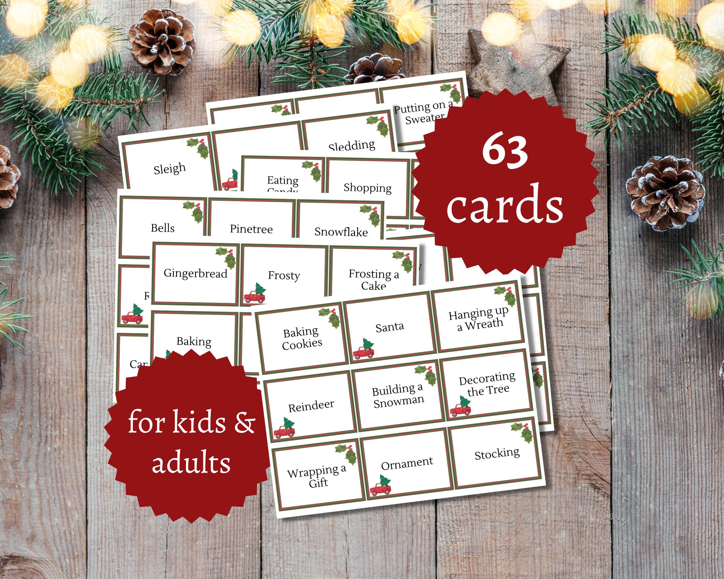 Christmas Charades Cards, Printable Holiday Party Game for All Ages ...