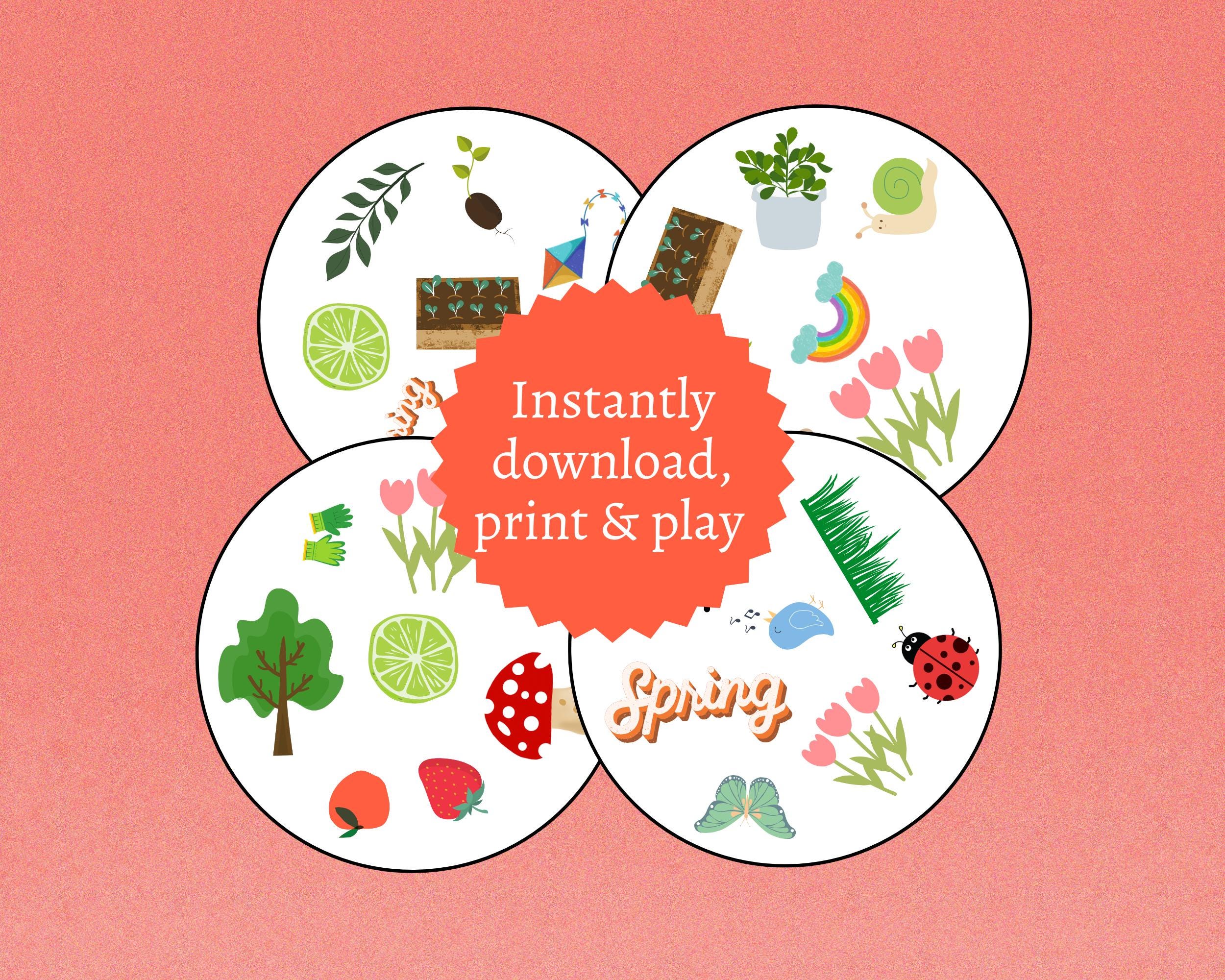 Spring Time Matching Game Spring Seek It Card Game, Printable Springtime Activity for Kids, Teens ...