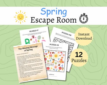 Spring Escape Room for Kids, Printable Springtime Party Game