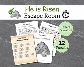 He is Risen Escape Room for Kids, Printable Easter Resurrection Party Game, Holy Week Group Activity