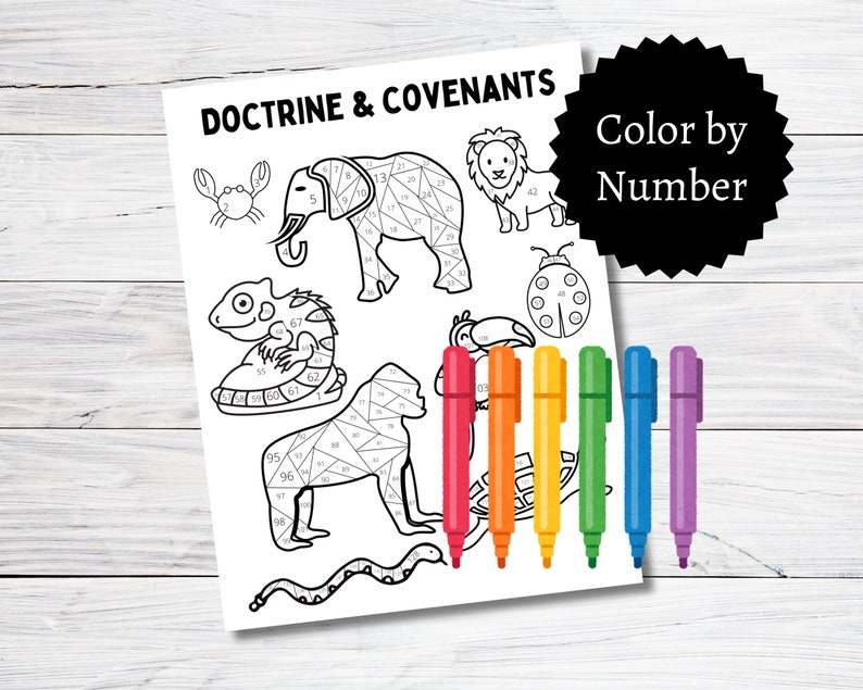 Doctrine and Covenants Reading Chart for Kids, Color by Number ...