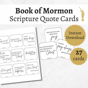 Cartes de citation des Écritures du Livre de Mormon, versets imprimables des Écritures SDJ pour enfants, adolescents et adultes, à distribuer aux jeunes filles ou à la Société de Secours