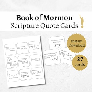 モルモン書の聖句引用カード、子供、十代の若者、大人向けの印刷可能な末日聖徒イエス・キリスト教会の聖句、若い女性や扶助協会への配布資料