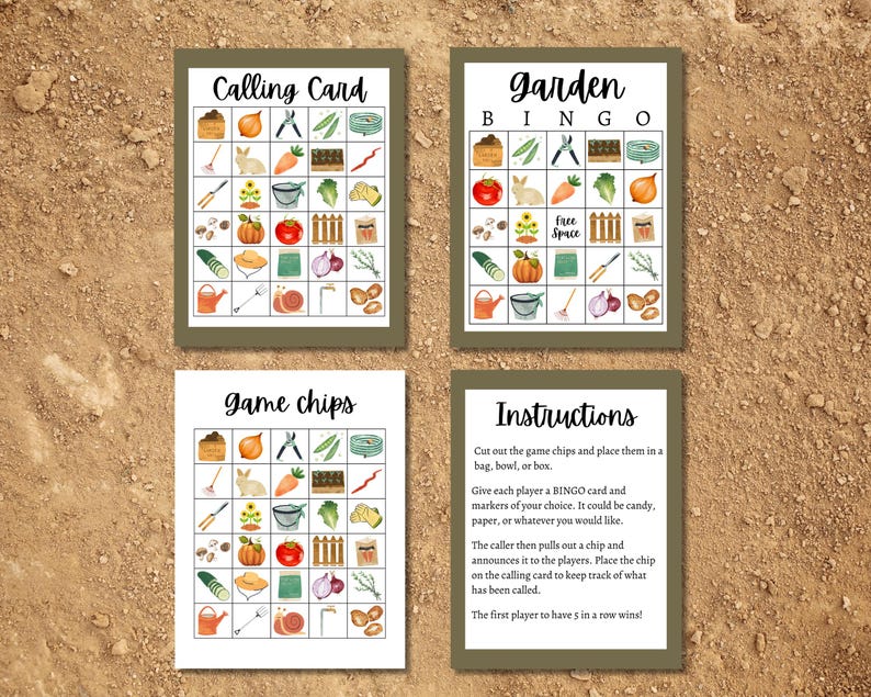 Garden Bingo Cards Bundle, Printable Gardening Party Game for Kids ...