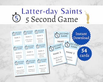 LDS Games, Latter Day Saint 5 Second Game, LDS Church Games for Kids, Book of Mormon Games