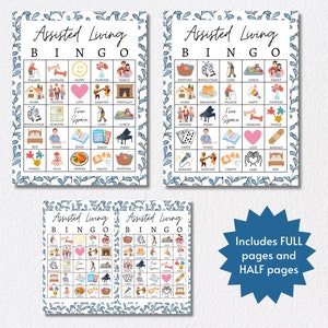 Assisted Living Bingo Cards, Printable Retirement Activity, Senior ...