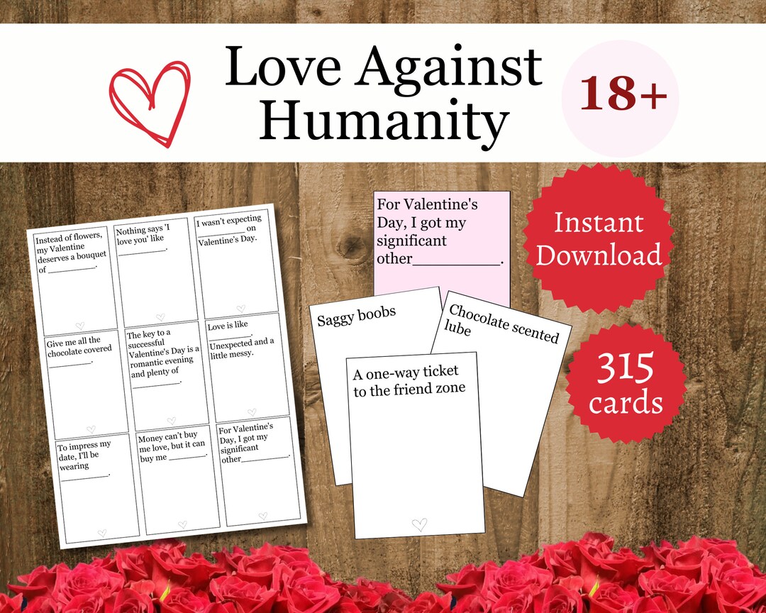 Love Against Humanity Game, Valentine's Day Card Game for Adults