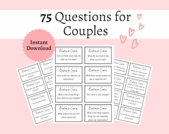 Questions for Couples Cards, Printable Conversation Cards, Couple Conversation Cards